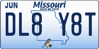 MO license plate DL8Y8T