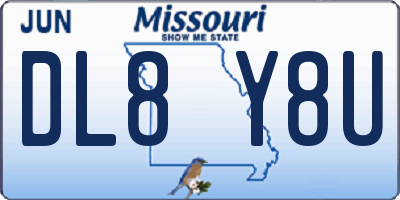 MO license plate DL8Y8U
