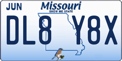 MO license plate DL8Y8X