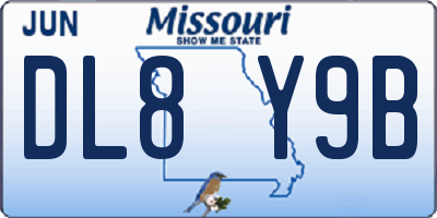 MO license plate DL8Y9B