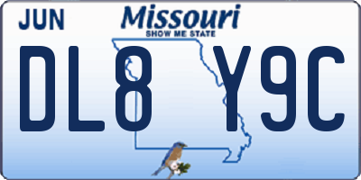 MO license plate DL8Y9C