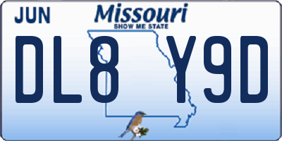 MO license plate DL8Y9D