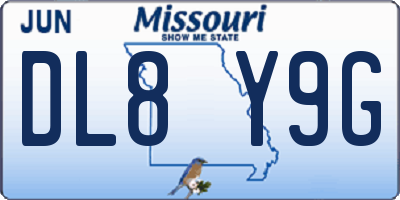 MO license plate DL8Y9G