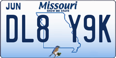 MO license plate DL8Y9K