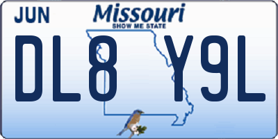 MO license plate DL8Y9L