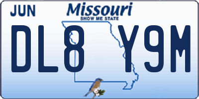 MO license plate DL8Y9M