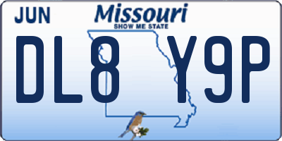 MO license plate DL8Y9P