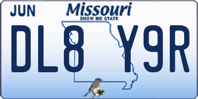 MO license plate DL8Y9R