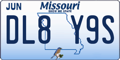 MO license plate DL8Y9S