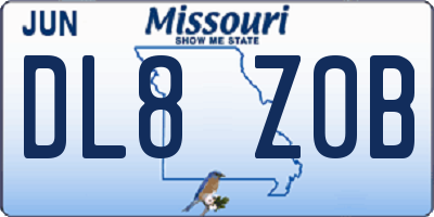 MO license plate DL8Z0B