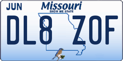 MO license plate DL8Z0F