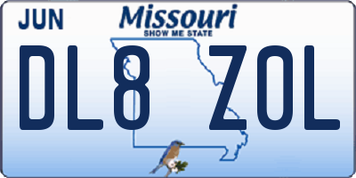 MO license plate DL8Z0L