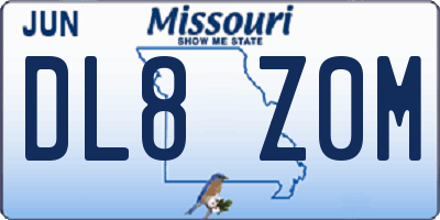 MO license plate DL8Z0M