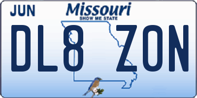 MO license plate DL8Z0N