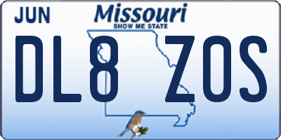 MO license plate DL8Z0S