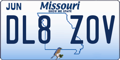 MO license plate DL8Z0V