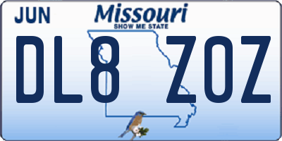MO license plate DL8Z0Z