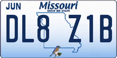 MO license plate DL8Z1B