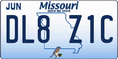 MO license plate DL8Z1C