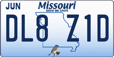 MO license plate DL8Z1D
