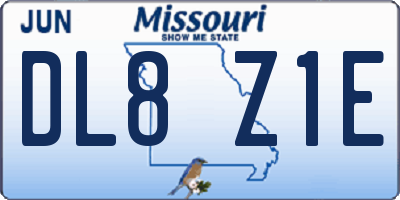 MO license plate DL8Z1E