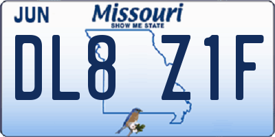 MO license plate DL8Z1F