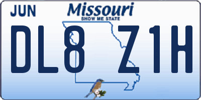MO license plate DL8Z1H