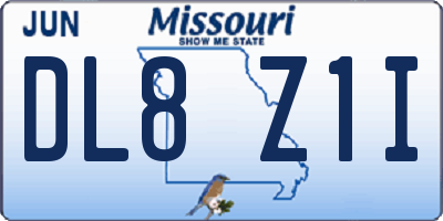 MO license plate DL8Z1I