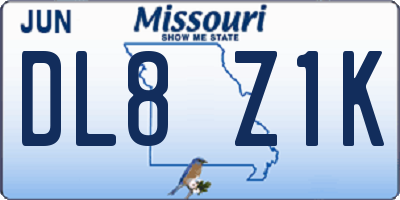 MO license plate DL8Z1K