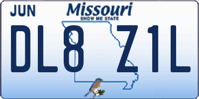 MO license plate DL8Z1L