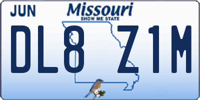 MO license plate DL8Z1M