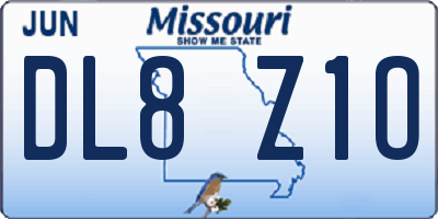 MO license plate DL8Z1O