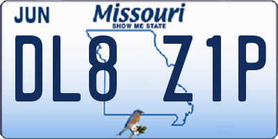MO license plate DL8Z1P