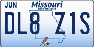 MO license plate DL8Z1S