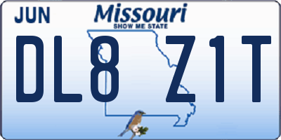 MO license plate DL8Z1T