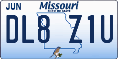 MO license plate DL8Z1U
