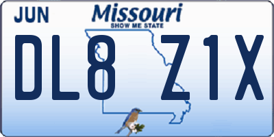 MO license plate DL8Z1X