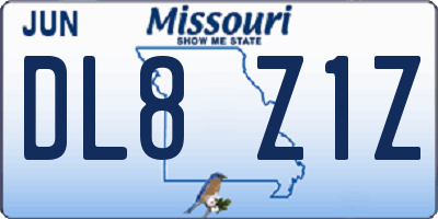 MO license plate DL8Z1Z