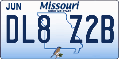 MO license plate DL8Z2B