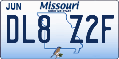 MO license plate DL8Z2F