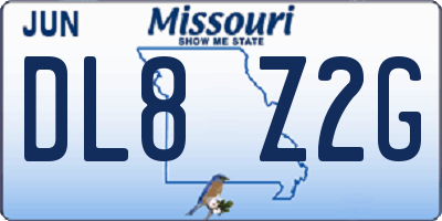 MO license plate DL8Z2G