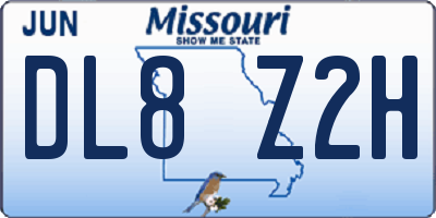 MO license plate DL8Z2H