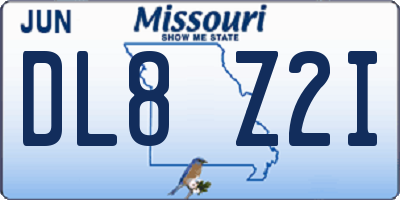MO license plate DL8Z2I