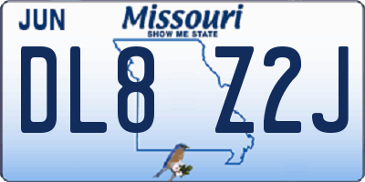 MO license plate DL8Z2J