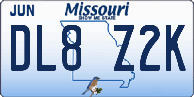 MO license plate DL8Z2K