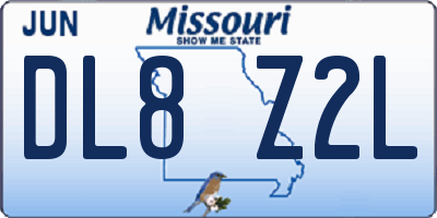 MO license plate DL8Z2L