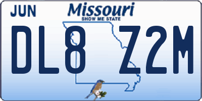 MO license plate DL8Z2M