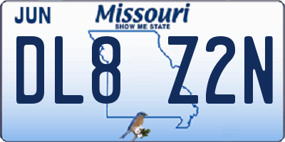 MO license plate DL8Z2N