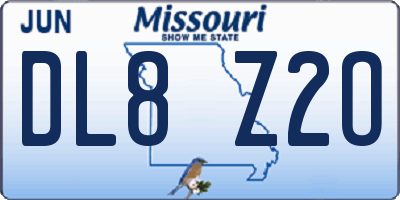 MO license plate DL8Z2O