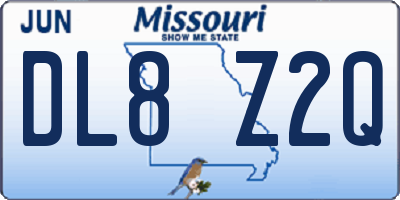 MO license plate DL8Z2Q